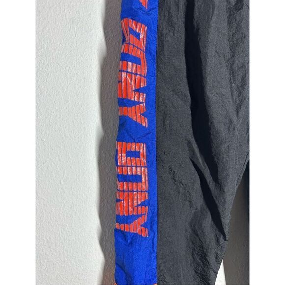 Forever 21 Pony Women's Windbreaker Pants Size L Black Orange Blue Y2K Notes - Picture 2 of 14